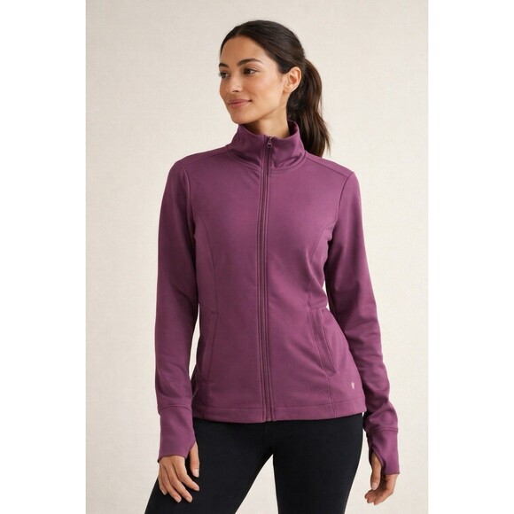 Apana Jackets & Blazers - Apana Jacket Women XL Purple Full Zip Athletic Yoga Lightweight